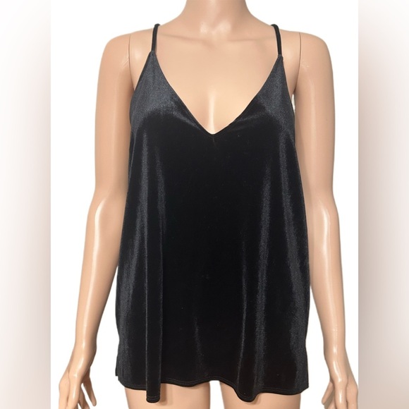 Abercrombie & Fitch Velvet Top Women’s Medium Black Tank Sleeveless - Picture 2 of 8